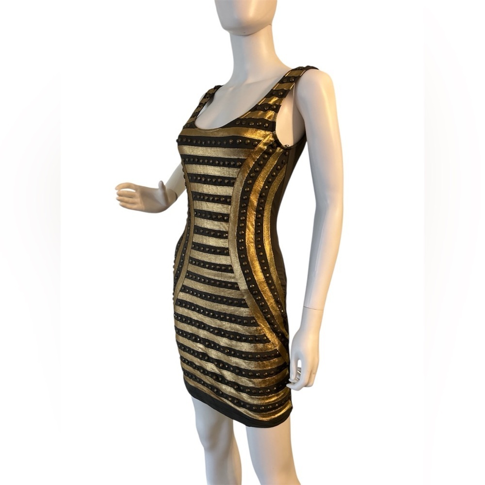 Ark & Co Black and Gold Bodycon Mini Dress​